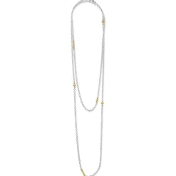 32 Inch Two-Tone Caviar Chain Necklace