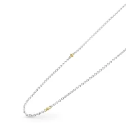 32 Inch Two-Tone Caviar Chain Necklace