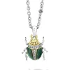 Jade Beetle Diamond Pendant Necklace