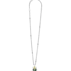 Jade Beetle Diamond Pendant Necklace