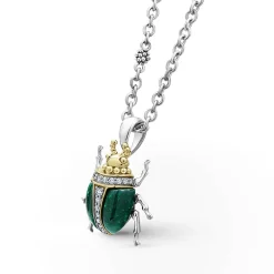 Jade Beetle Diamond Pendant Necklace