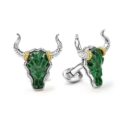 Jade Long Horn Cufflinks