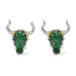 Jade Long Horn Cufflinks