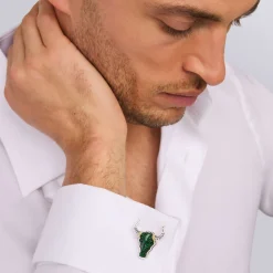 Jade Long Horn Cufflinks