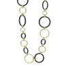 18K Gold and Black Ceramic Link Necklace | 24mm