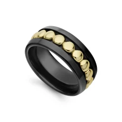 18K Gold and Black Ceramic Ring
