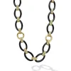 18K Gold and Black Ceramic Link Necklace | 10mm