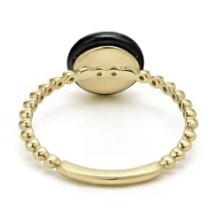 18K Gold and Black Ceramic Diamond Ring