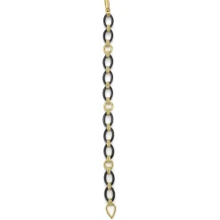 18K Gold and Black Ceramic Link Bracelet | 10mm