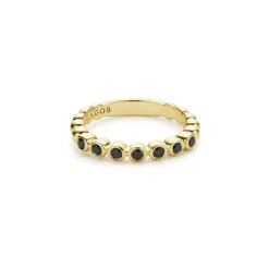 18K Gold and Black Diamond Stacking Ring