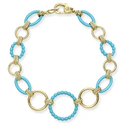 18K Gold and Blue Ceramic Link Bracelet