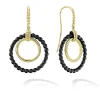 18K Gold and Ceramic Circle Drop Earrings