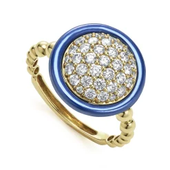 18K Gold and Ceramic Diamond Ring