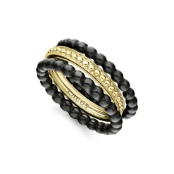 18K Gold and Ceramic Stacking Rings