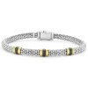 18K Gold and Ceramic Triple Station Caviar Bracelet | 6mm