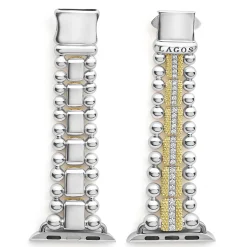 18K Gold and Diamond Caviar Beaded Watch Bracelet-38-45mm