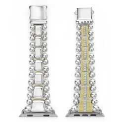 18K Gold and Diamond Caviar Beaded Watch Bracelet-42-49mm