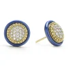 18K Gold and Diamond Ceramic Stud Earrings