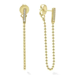 18K Gold and Diamond Drop Earrings