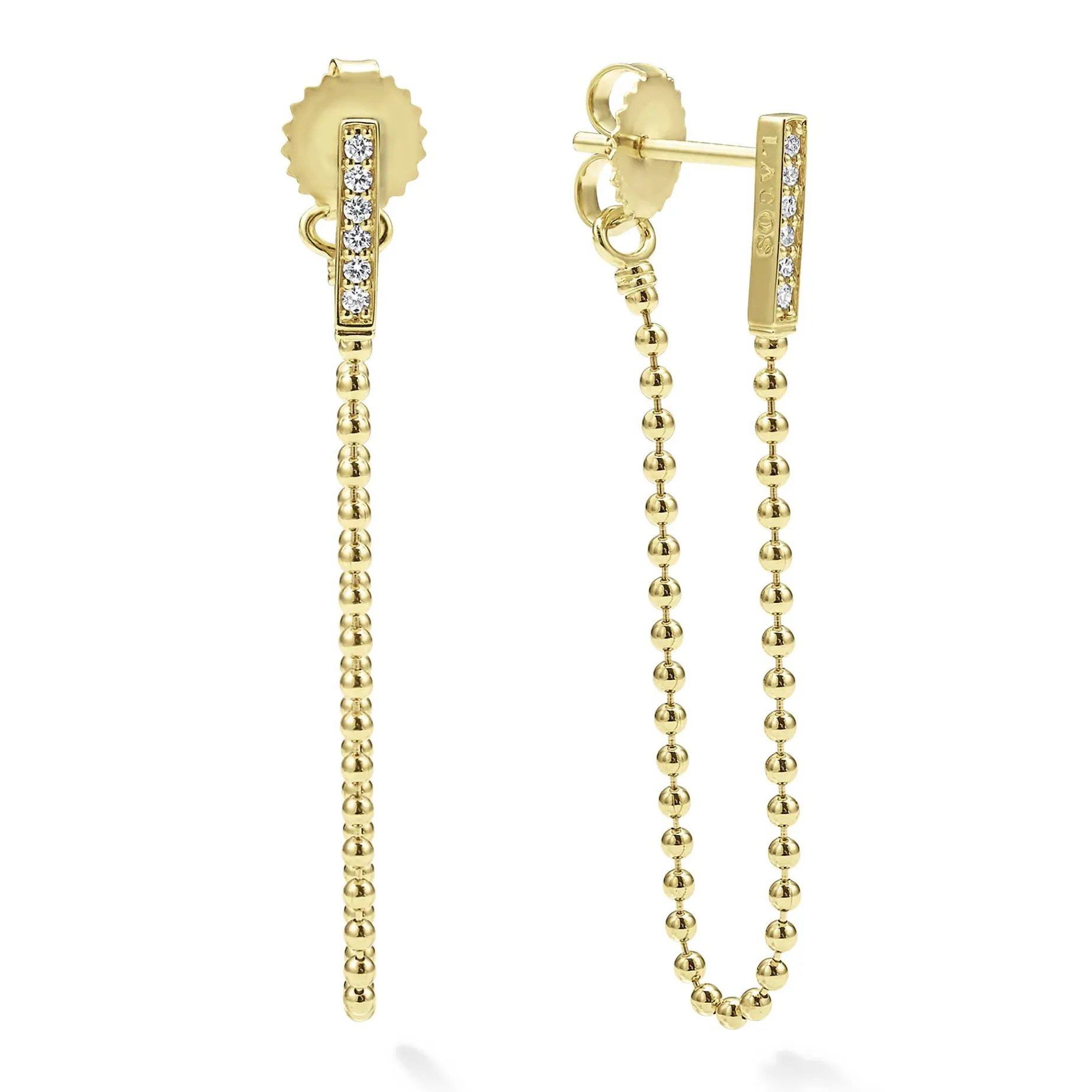 18K Gold and Diamond Drop Earrings