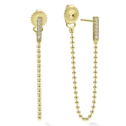 18K Gold and Diamond Drop Earrings