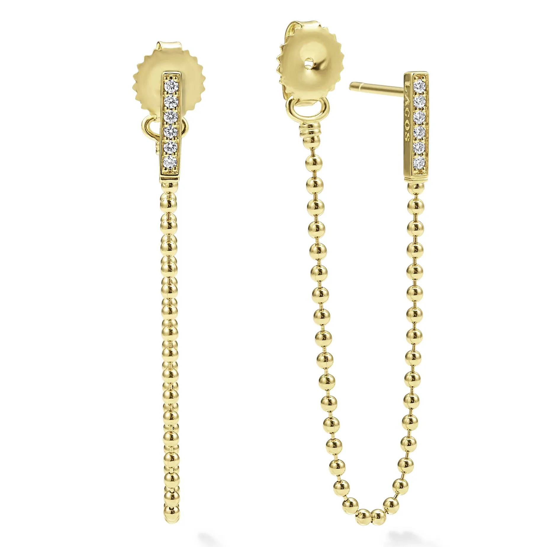 18K Gold and Diamond Drop Earrings