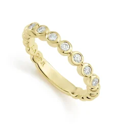 18K Gold and Diamond Stacking Ring