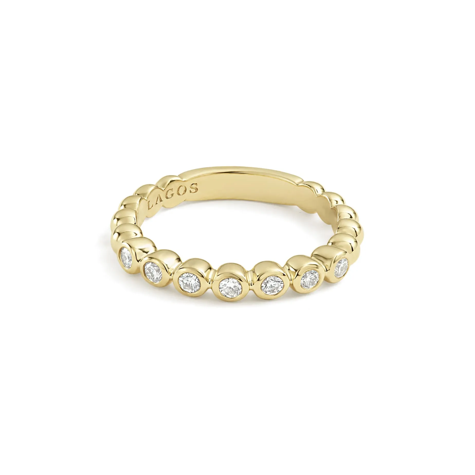 18K Gold and Diamond Stacking Ring