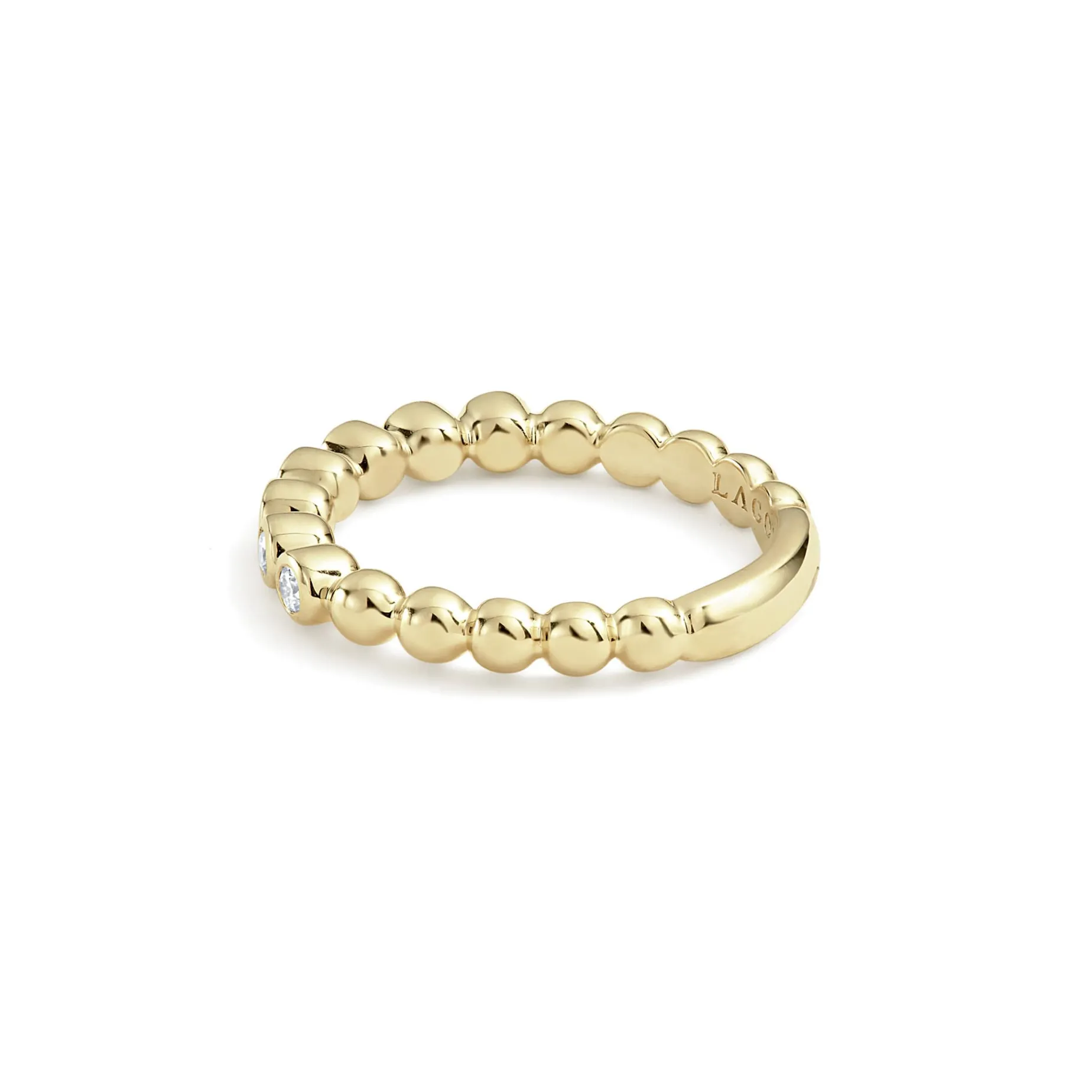 18K Gold and Diamond Stacking Ring