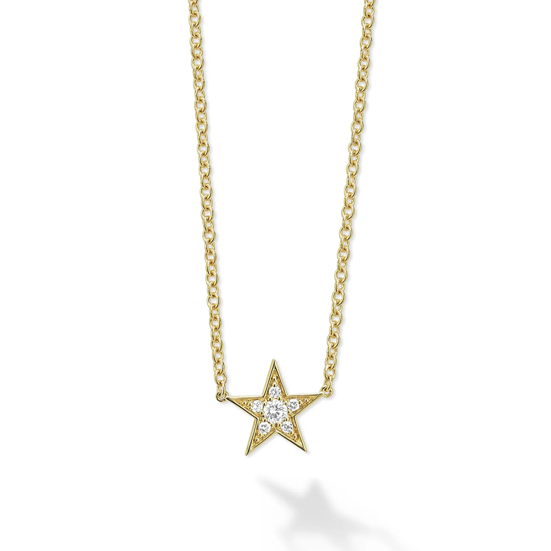 18K Gold and Diamond Star Chain Necklace