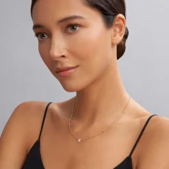 18K Gold and Diamond Star Chain Necklace