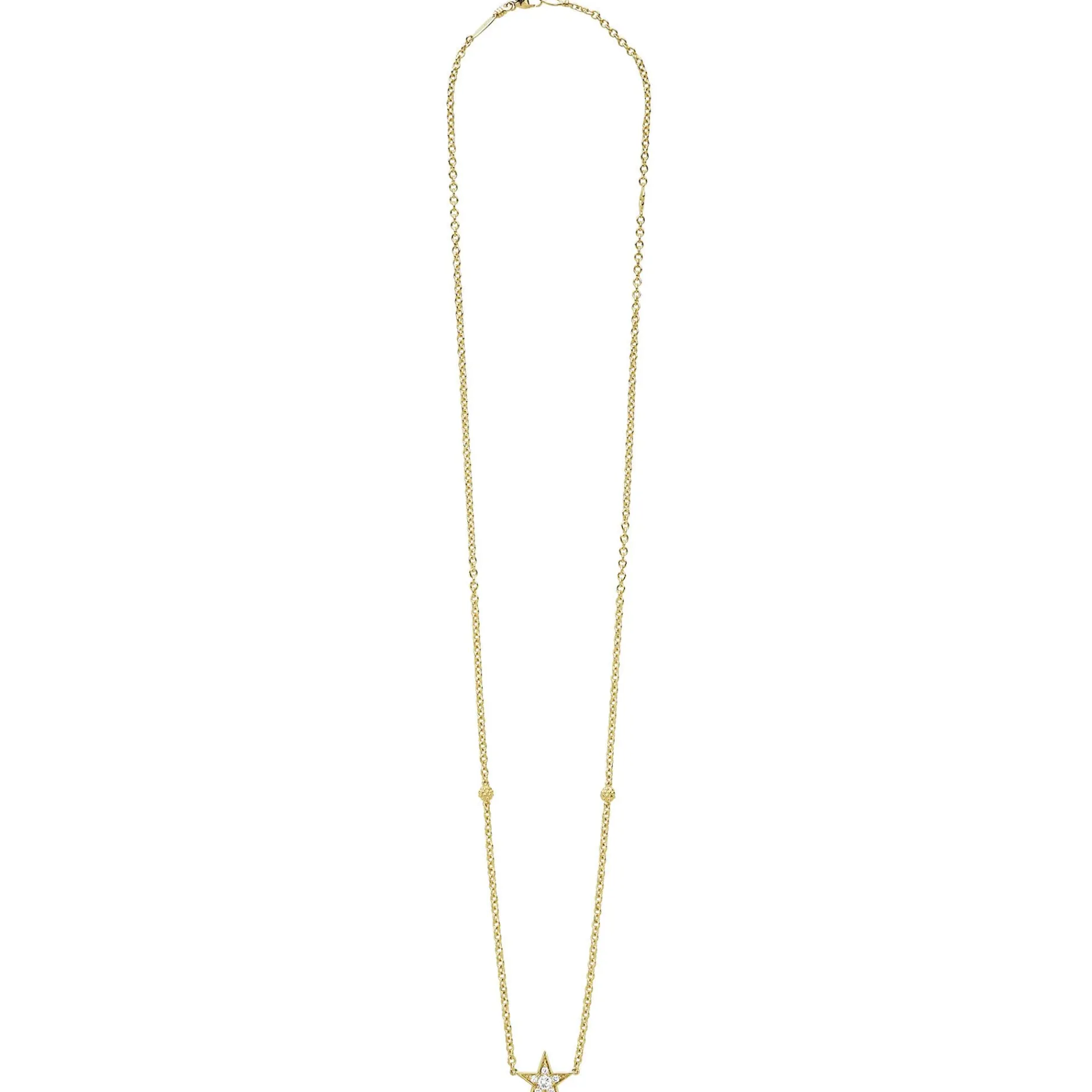18K Gold and Diamond Star Chain Necklace