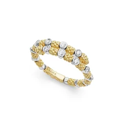 18K Gold and Diamond Superfine Band Ring