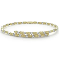 18K Gold and Diamond Superfine Cuff Bracelet