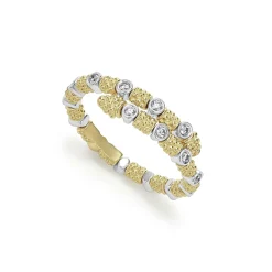 18K Gold and Diamond Superfine Band Ring