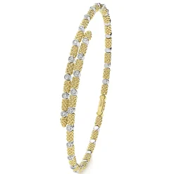 18K Gold and Diamond Superfine Cuff Bracelet