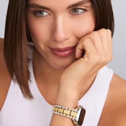 18K Gold and Sterling Silver Yellow Sapphire Watch Bracelet-38-45mm
