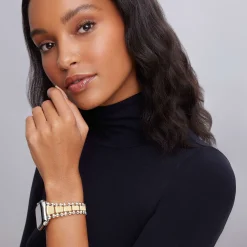 18K Gold and Sterling Silver Watch Bracelet-42-49mm