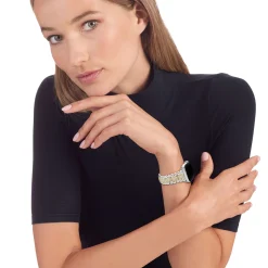 18K Gold and Sterling Silver Full Diamond Watch Bracelet-38-45mm