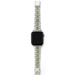18K Gold and Sterling Silver Blue Sapphire Watch Bracelet-38-45mm
