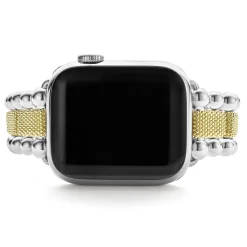 18K Gold and Sterling Silver Caviar Beaded Watch Bracelet-38-45mm