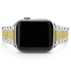18K Gold and Sterling Silver Caviar Beaded Watch Bracelet-42-49mm