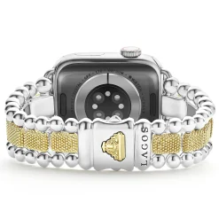 18K Gold and Sterling Silver Caviar Beaded Watch Bracelet-38-45mm