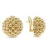 18K Gold Beaded Omega Clip Earrings