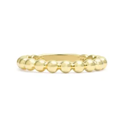 18K Gold Beaded Stacking Ring