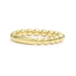 18K Gold Beaded Stacking Ring