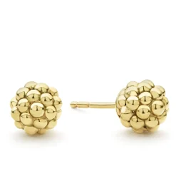 18K Gold Beaded Stud Earrings