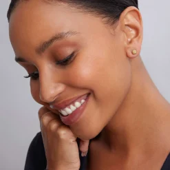 18K Gold Beaded Stud Earrings