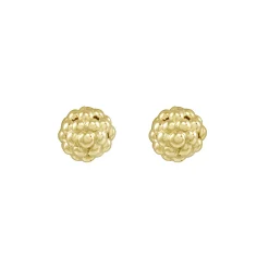 18K Gold Beaded Stud Earrings
