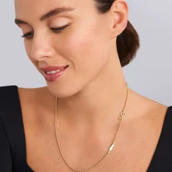 18K Gold Beaded Toggle Necklace